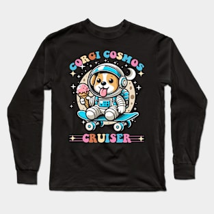 Corgi Skateboarding - Cosmic Corgi Skater Long Sleeve T-Shirt